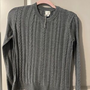 a new day. Charcoal Cable Knit Sweater